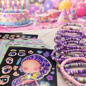 Party Favors Vibrant KPOP Party Bracelet and Sticker Set ,mixed characters